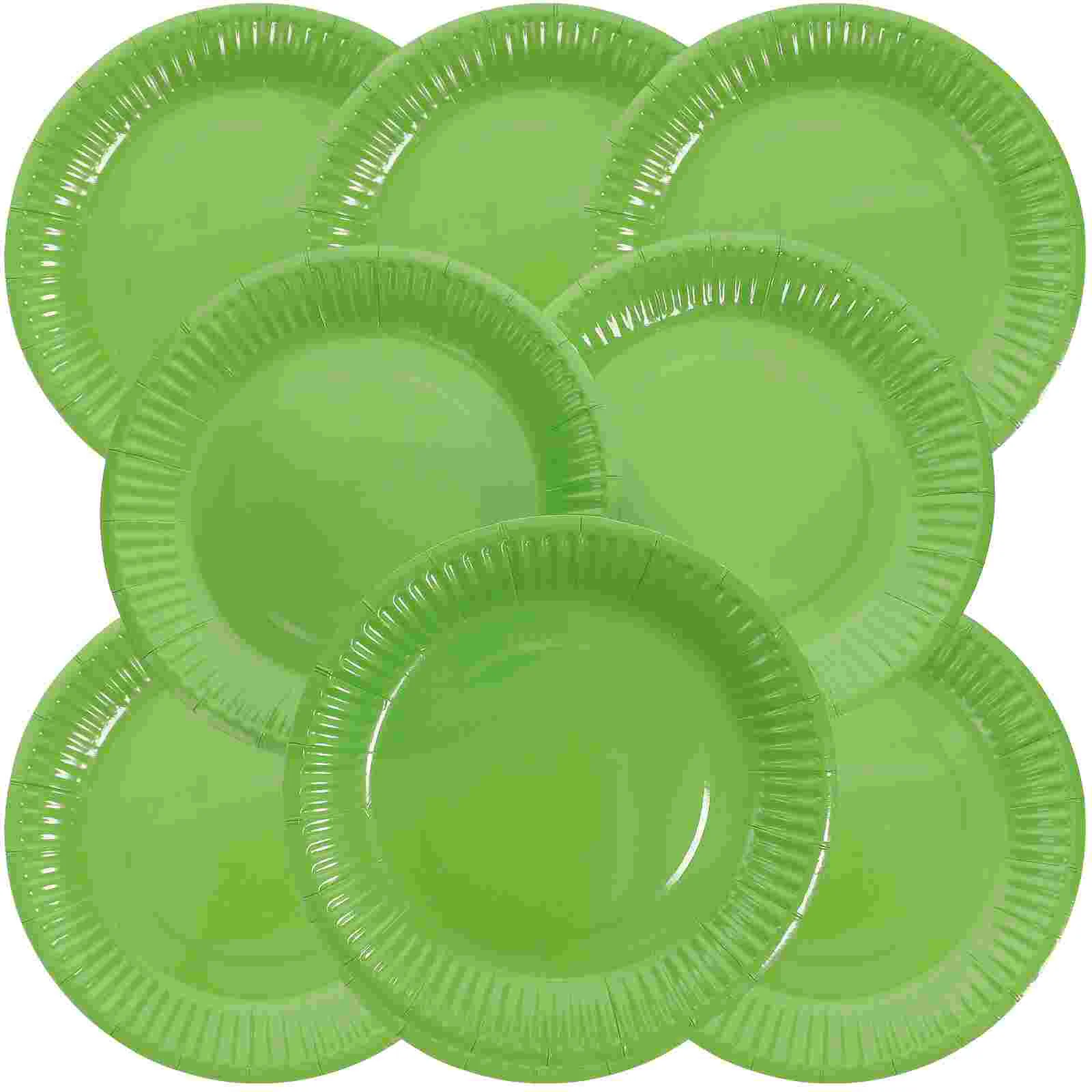 

20 Pcs Decorative Tables Paper Tray Green Paper Plates for Party Friends