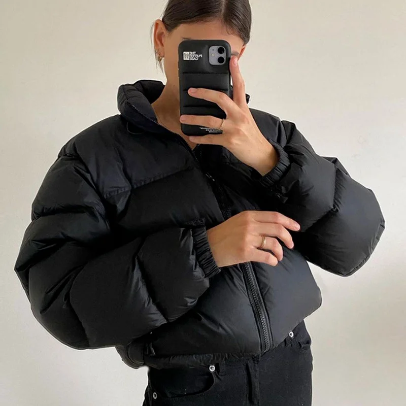 2021 Bubble Coat Stand-up Collar Contrast Stitching Slim Slimming Short Winter and Autumn Women's Thick Down Jacket Parkas Mujer