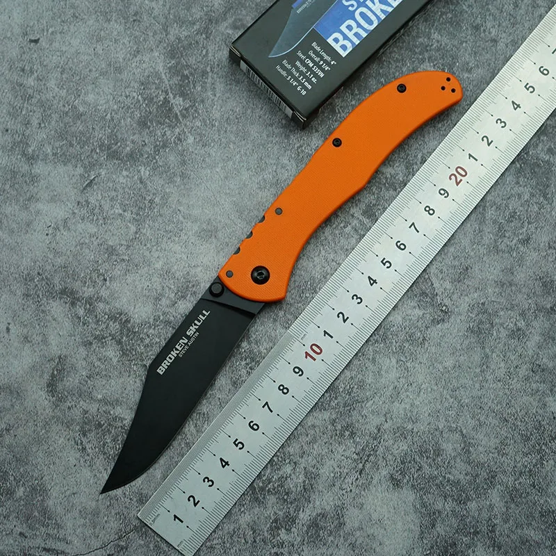 

LEMIFSHE New Broken Skull Folding Knife Mark XHP Blade G10 Handle Copper Washer Outdoor Camping Survival Kitchen Knife EDC Tool