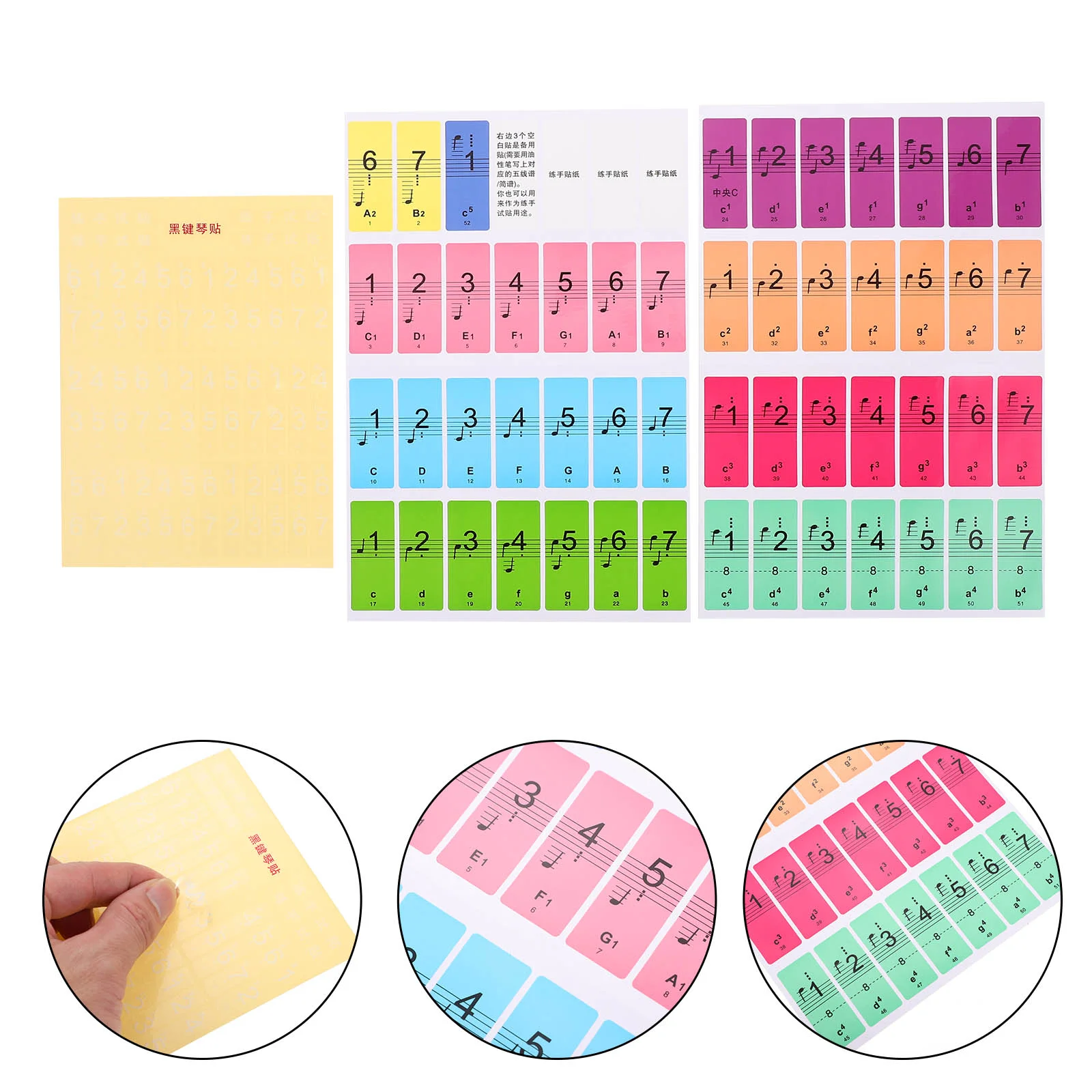 

2Pcs Electronic Keyboard Decal Professional Piano Keyboard Sticker