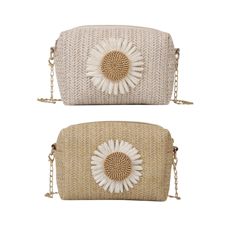 

Женская сумка через плечо, летняя соломенная сумка через плечо, пляжная сумка-тоут, повседневная сумка для телефона