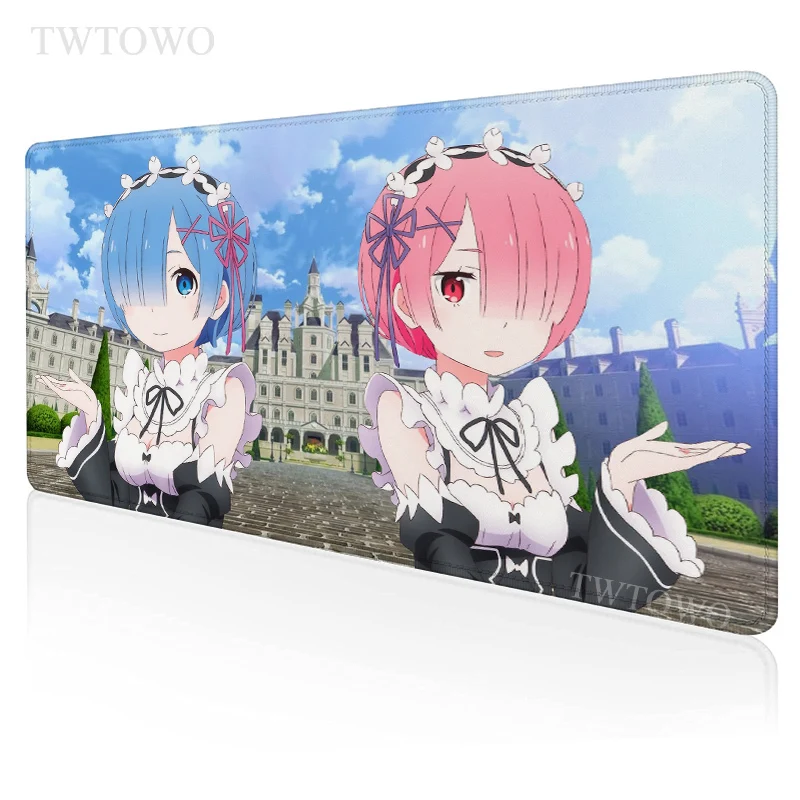 

Игровой коврик для мыши с аниме девушкой Re Zero, новый большой домашний коврик для мыши XL, коврики для мыши XXL, Настольный коврик, мягкий коврик,...