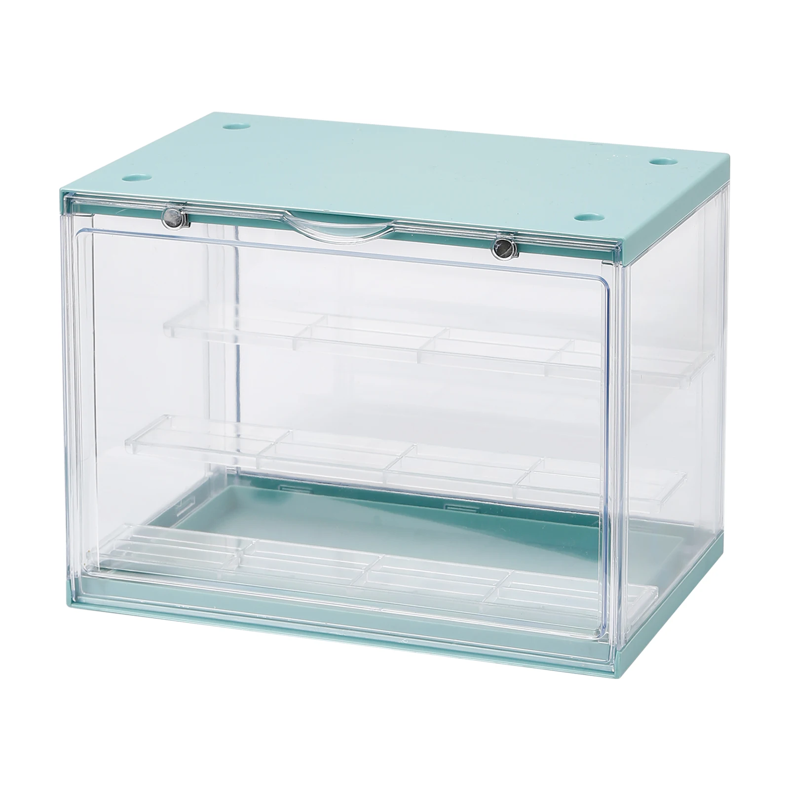 

Storage Organizer Japanese Doll Showcase Collectible Mini 3 Tier Shelf Cabinet Figure Display Box Toy Dustproof Model