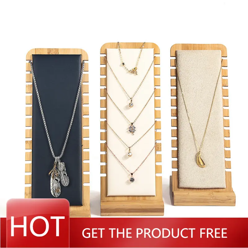 

Bamboo Jewelry Display Stand Necklace Display Stand Wooden Multiple Necklace Easel Showcase Display Holder for Necklaces