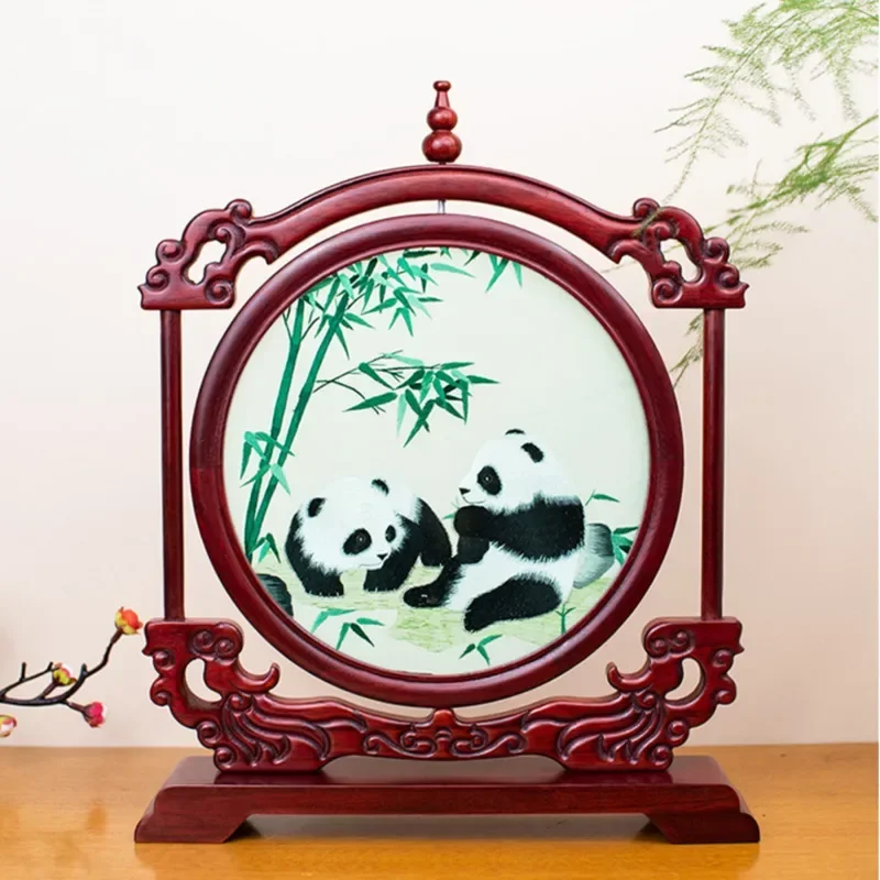 Сучжоу Stickerei Wohnzimmer Dekoration Erweiterter Sinn für Handwerkezionero Деativer Bildschirm Luxus Chinesisches Zuhause