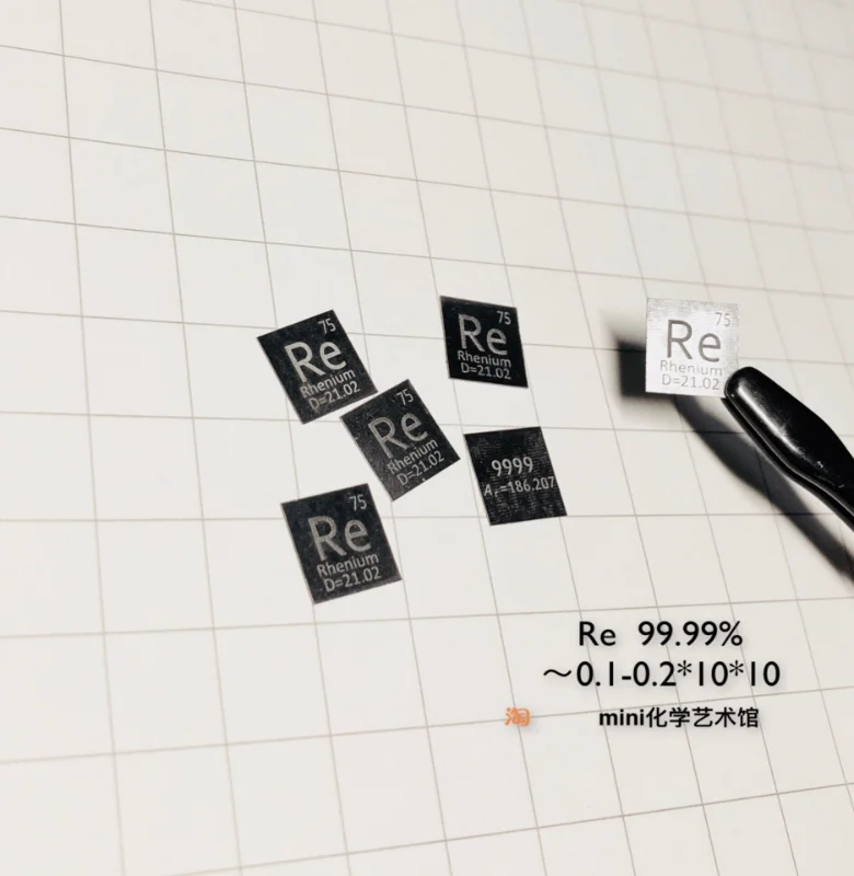 

[Редкая металлическая серия периодических столов] Rhenium листовой периодический фенотип Rhenium листовой чистый Rhenium лист Re9999