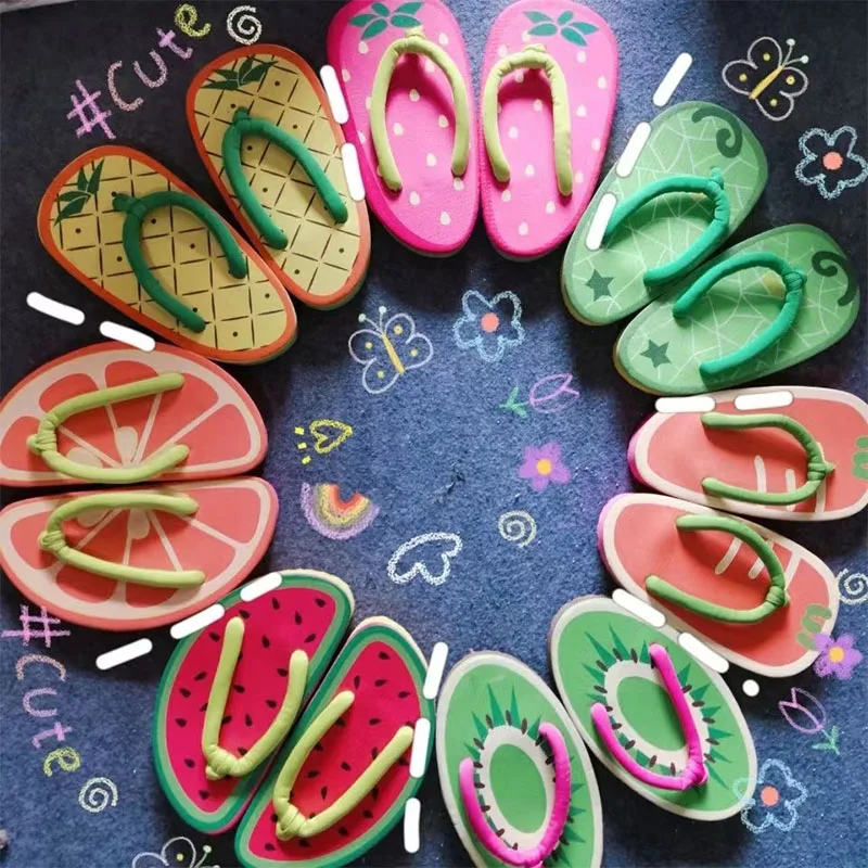 

Summer New Women Shoes Fruit Watermelon Sandals Flat Non-slip Strawberry Ladies Slippers Home Designer Slides Zapatos Mujer2022
