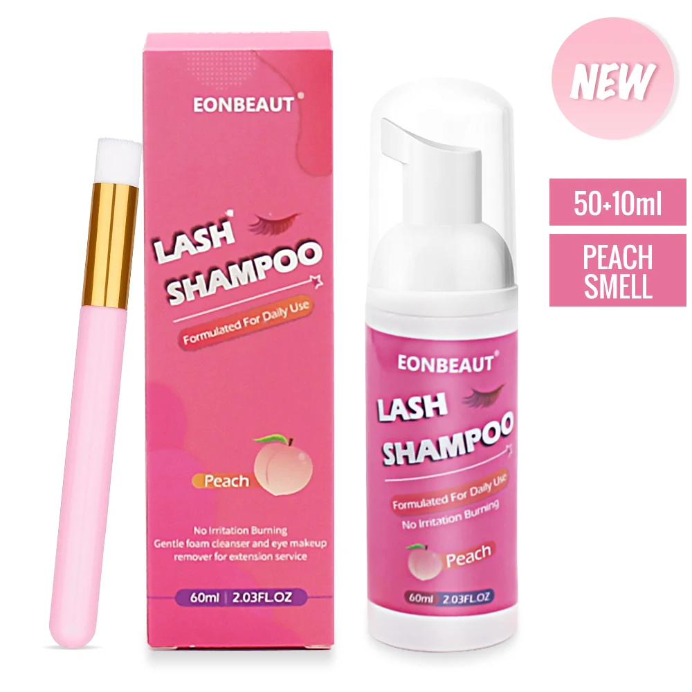 

60ml Eyelash Extension Shampoo Pump Press Lashes Lift Lash Cleanser Foam Gentle Formula Salon Home Use Makeup Tools 1 Bottles