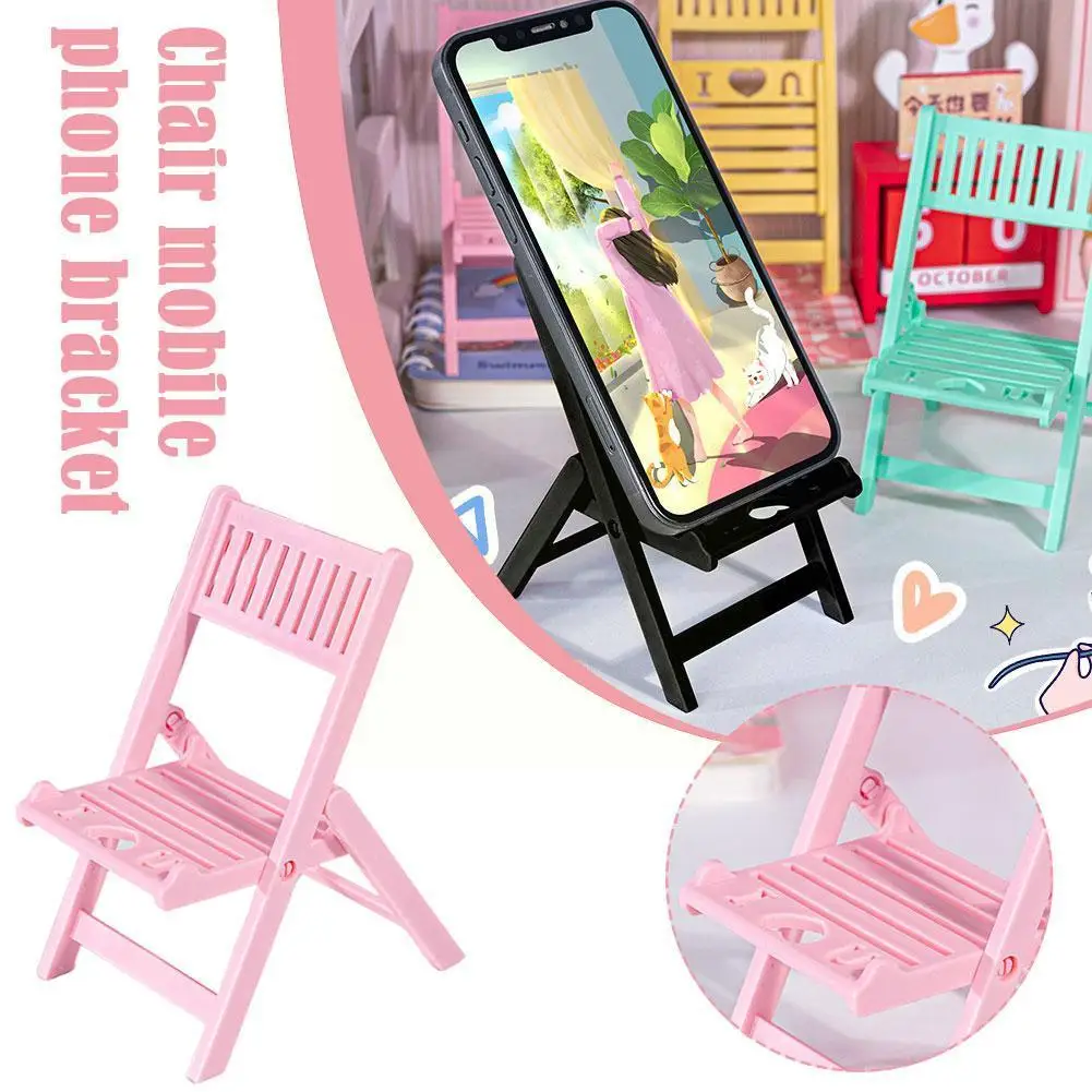 Foldable Beach Chair Shaped Mobile Phone Holder Multi Angle Adjustable Desktop Holder For Tablet Mobile Phone Convenient Co D8W7