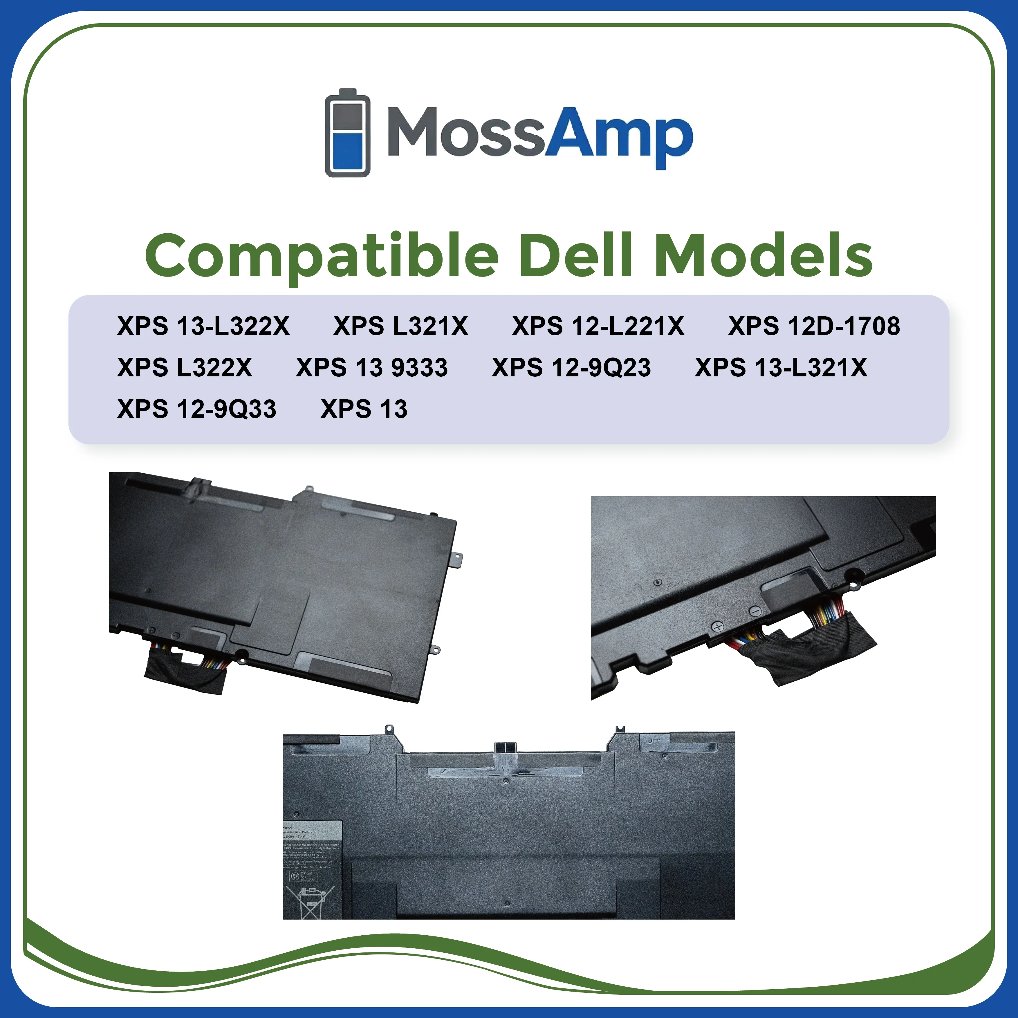 Фото Аккумулятор для ноутбука MossAmp 55Wh C4K9V для DELL XPS 2 L221X 13 9333 9Q33 L321X L322X, замена Y9N00 489XN P20S PKH18 0WV7G0 №2