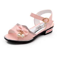 girls princess sandals children shoes 2022 new fashion flowers beads bow sandals summer soft kid casual flat shoe b659