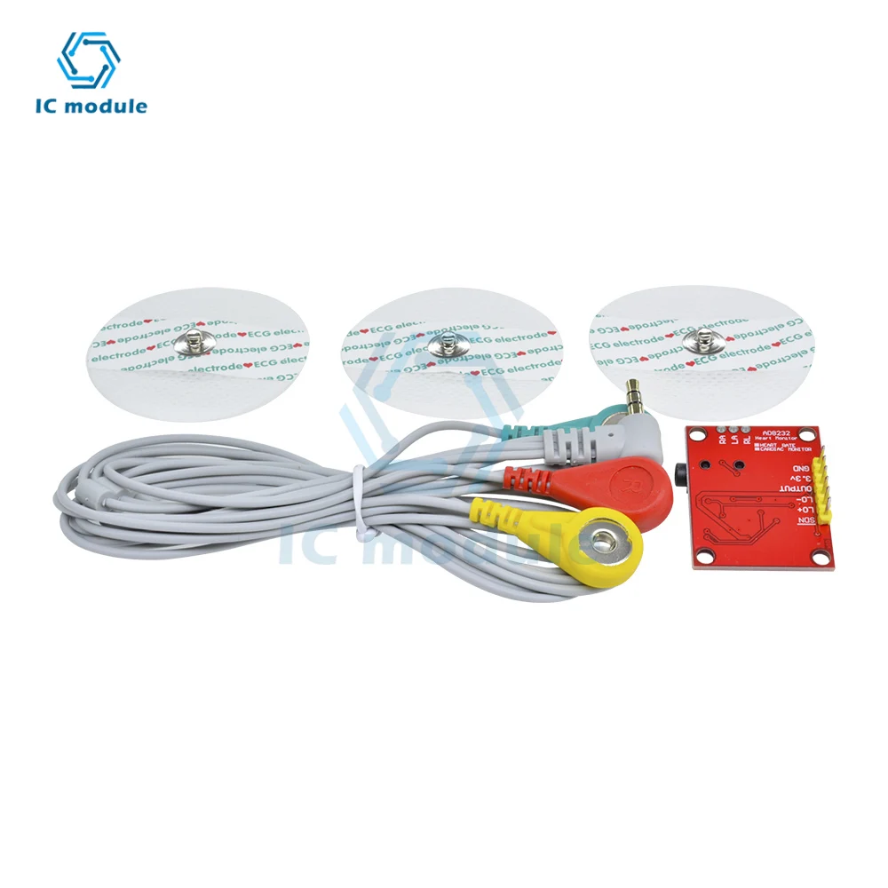 AD8232 модуль датчика мониторинга сердечного ритма с кабелями DIY kit для Arduino