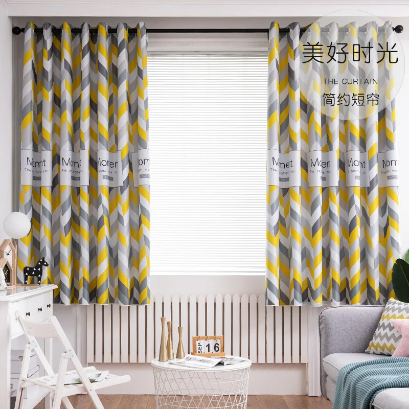 Современные и простые сетчатые красные маленькие занавески Короткие шторы в