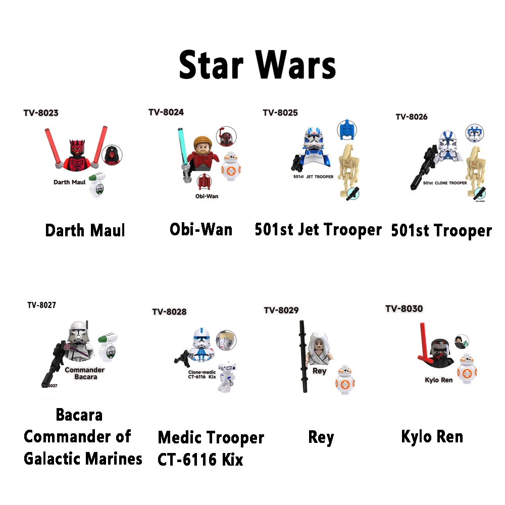 

Galictic Marines Commander Bacara Building Blocks Darth Maul Bricks 501st Legion Jet Troopers Figure Kylo Ren Mini Kid Toy