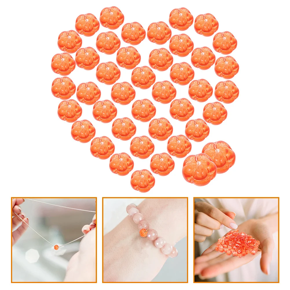 

50 Pcs Pumpkin Beads DIY Jewelry Accessories Glass Ornaments Loose Craft Bracelet Handmade Shape