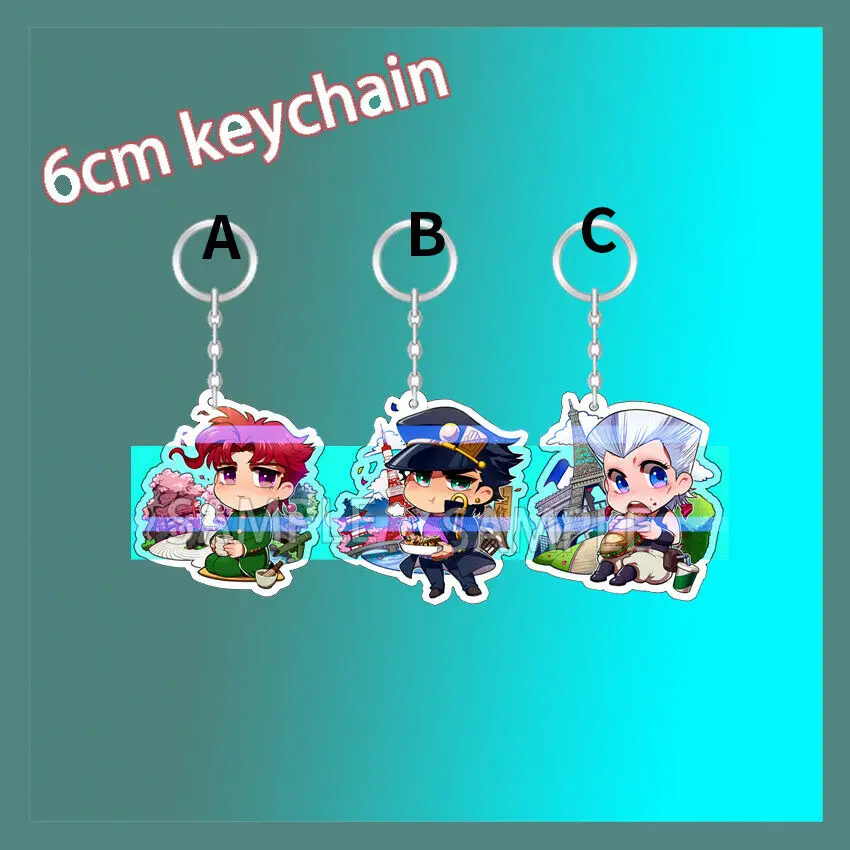 

Keychain Strap JoJo's Bizarre Adventure Kujo Jotaro Kakyoin Noriaki Acrylic 6cm