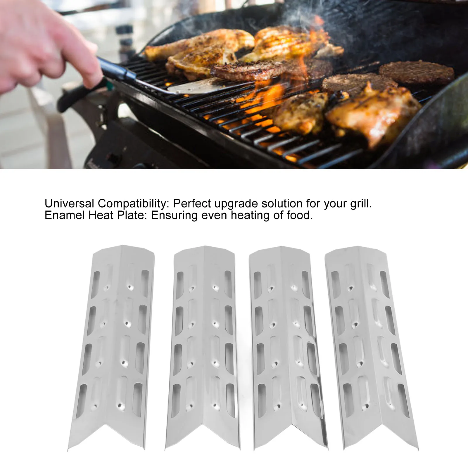 4 шт. крышка горелок для гриля нагревательная пластина щит палатка нержавеющая