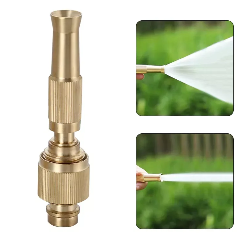 

1pcs Garden Irrigation Spray Gun Adjustable Brass Sprinkler Garden Hose Nozzle Car Wash Lawn Watering Water Gun Gardening Tools