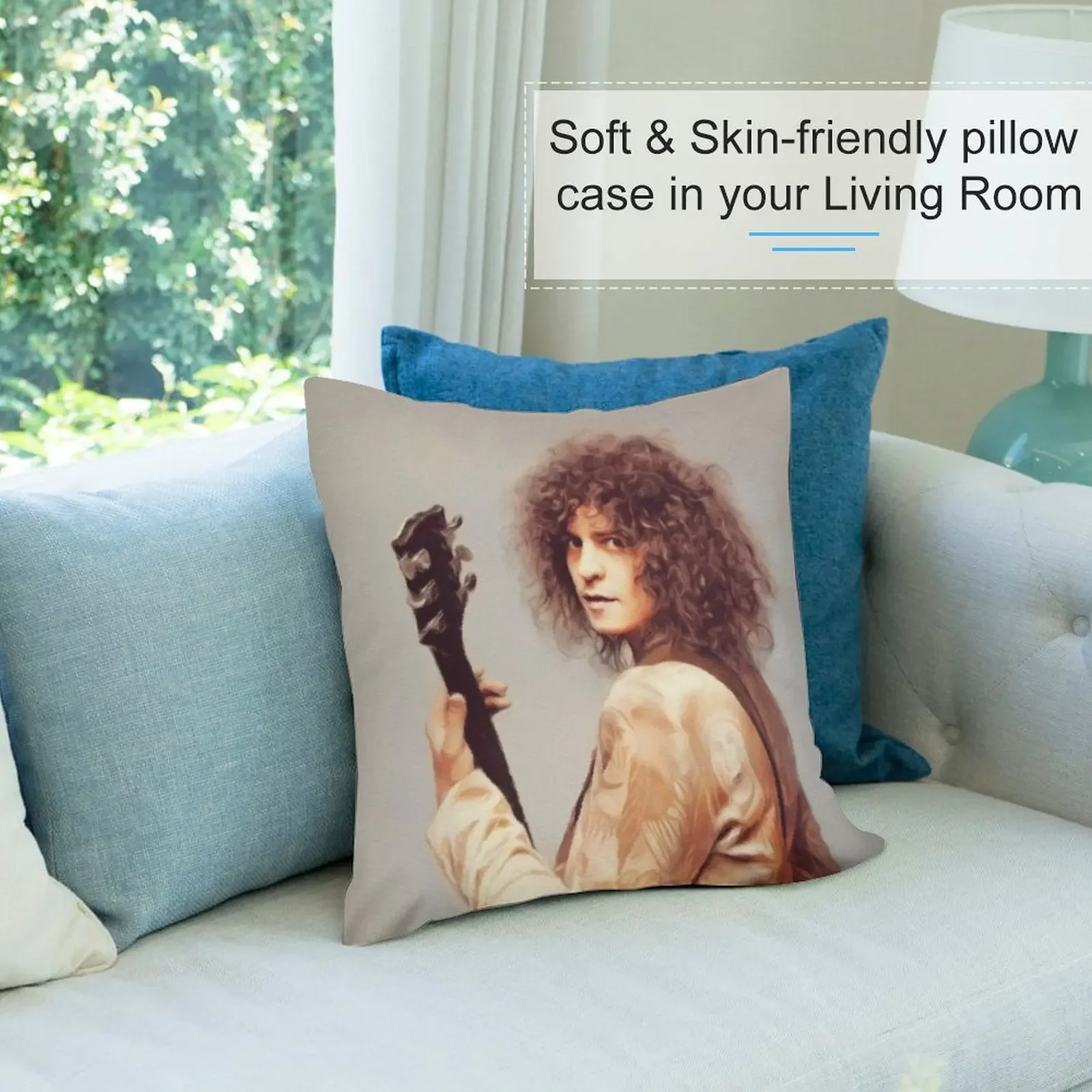 Марк Болан музыкальная легенда декоративная подушка аниме девушка