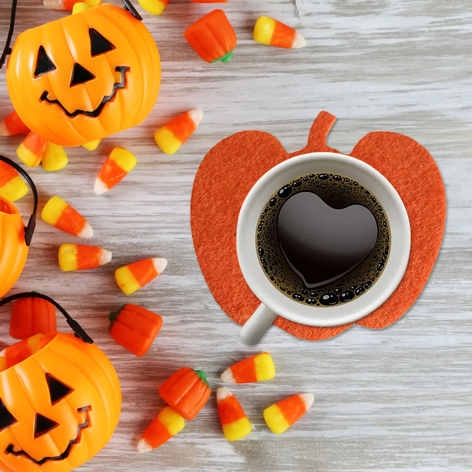 Чашка на Хэллоуин с изображением тыквы Pad 4 шт./компл. подставка в виде