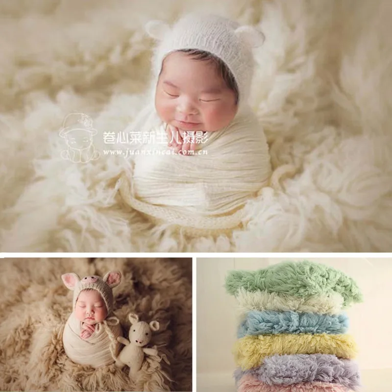 150x90cm Newborn Photography Background Mat Curly Greek Wool Blanket Baby Photos Props Photography Posture Accessories