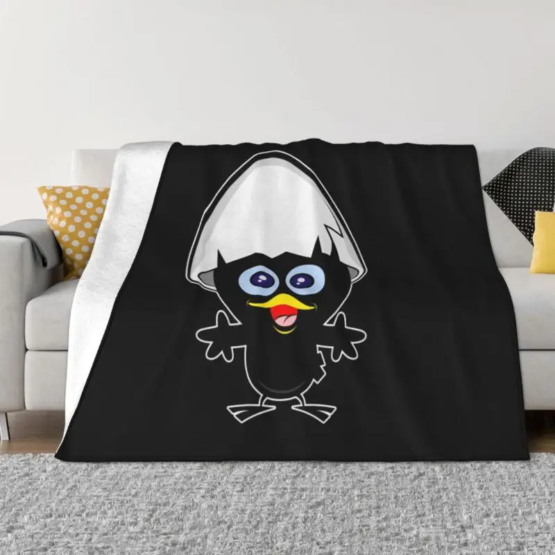 

Одеяло Kawaii Calimero из черной курицы, теплое флисовое мягкое Фланелевое мультяшное комиксное покрывало для спальни, дивана, машины, весеннее