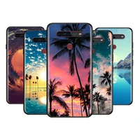 summer beach sunset for lg k92 k62 k52 k42 k31 k22 k71 k61 k51s k41s k30 k20 g8 g8s g8x thinq black phone case