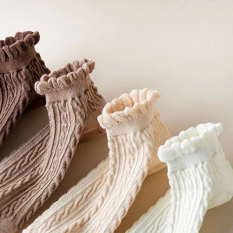 Носки женские хлопковые забавные однотонные дышащие удобные белые модные в