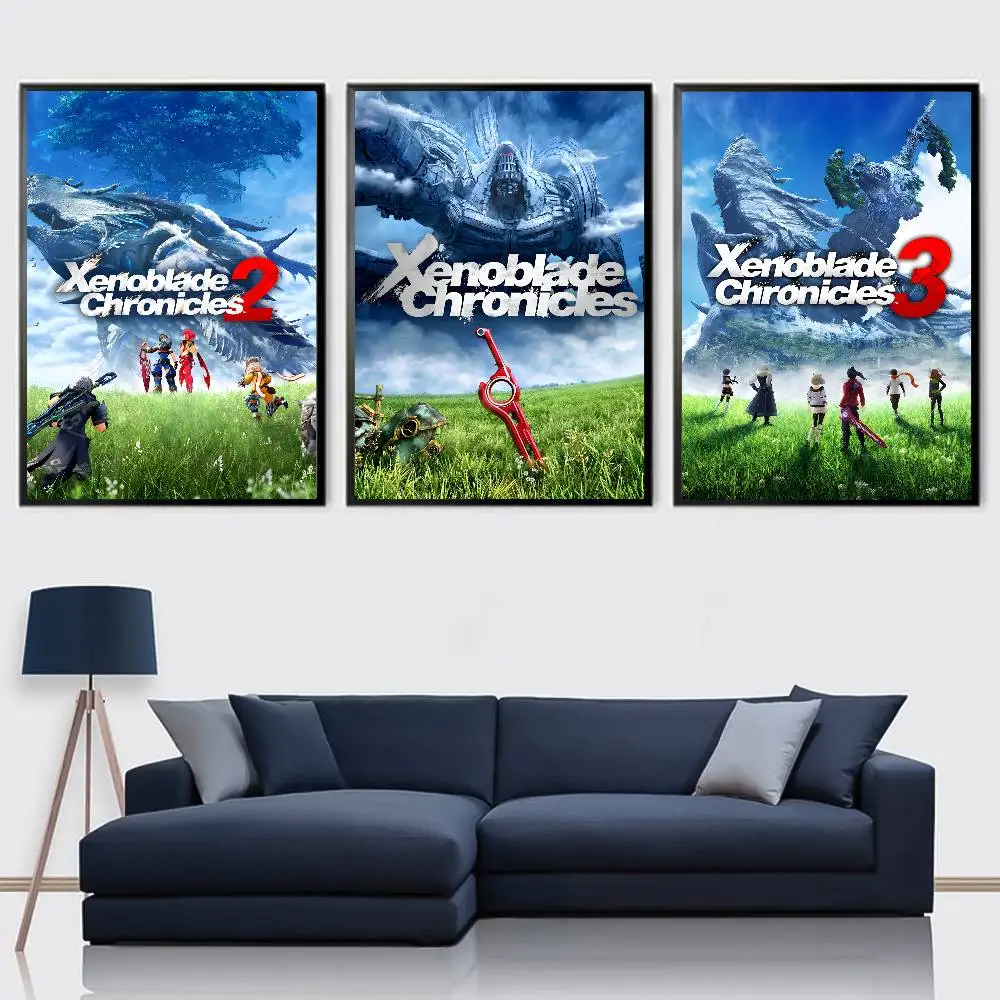 Фото Плакат с изображением видеоигры X-Xenoblade Chronicles, высокое качество, эстетическое украшение для гостиной, стены, наклейки для рисования, подарок №2