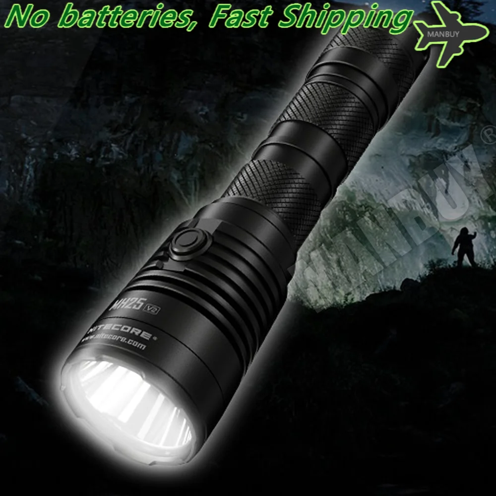 NITECORE MH25 V2 without 21700 Battery 1300Lumen Outdoor Camping Hunting Torch USB-C Rechargeable Waterproof Tactical Flashlight