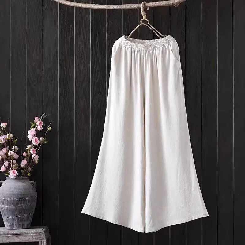 Художественное хлопково-льняное платье в этническом стиле ретро женское с