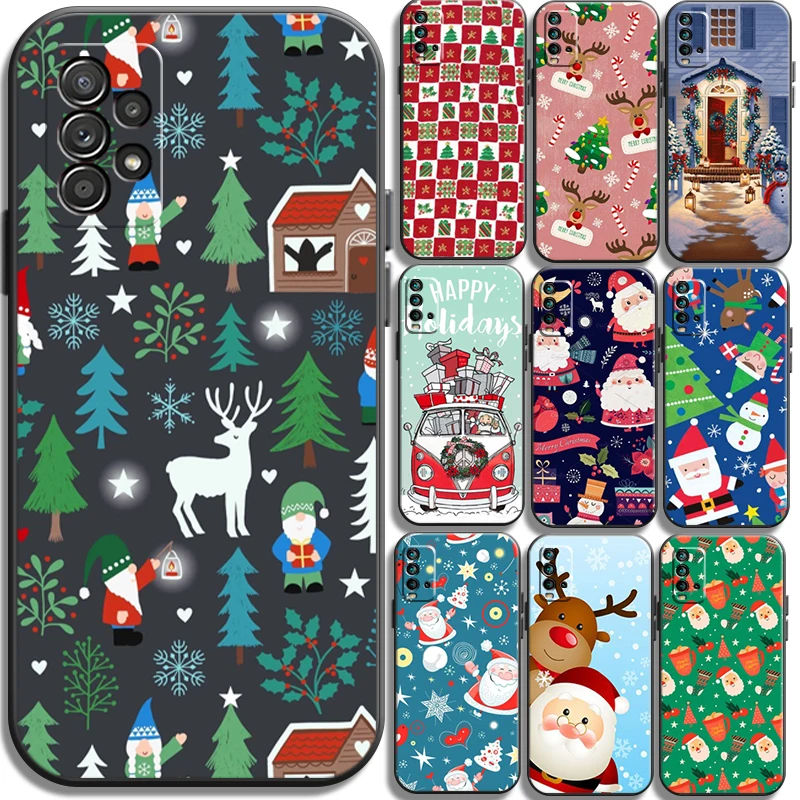 

Christmas Happy Phone Cases For Xiaomi Redmi Note 9 Pro 10 10S 10 Pro POCO F3 GT X3 GT M3 Pro X3 NFC Coque Soft TPU Carcasa