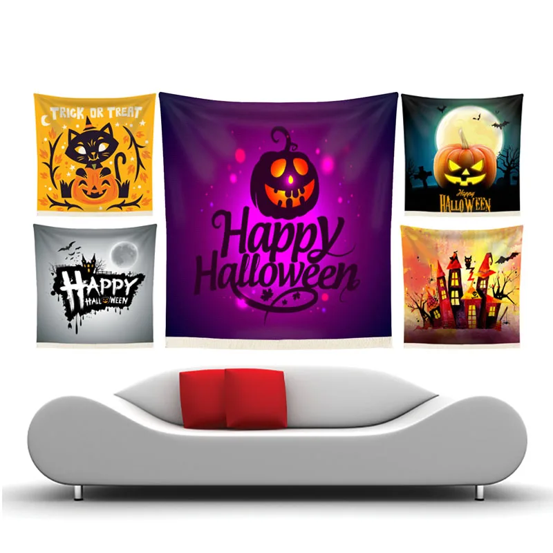 Гобелен на Хэллоуин настенный художественный богемный макраме в стиле бохо