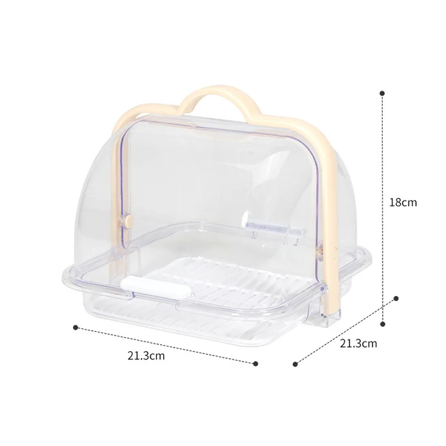 Multi Purpose Transparent Storage box Bread Tableware Spoon Storage Bin Portable Sealed Cleaning Box Food Drain Rack 6
