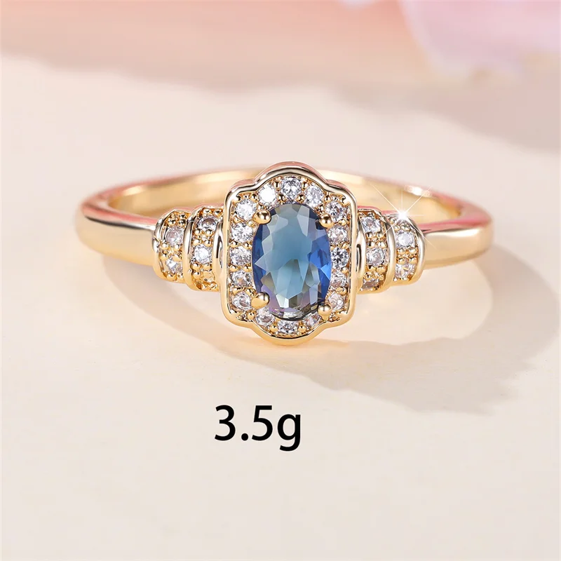 Королевский синий камень маленькие овальные обручальные кольца античное золото