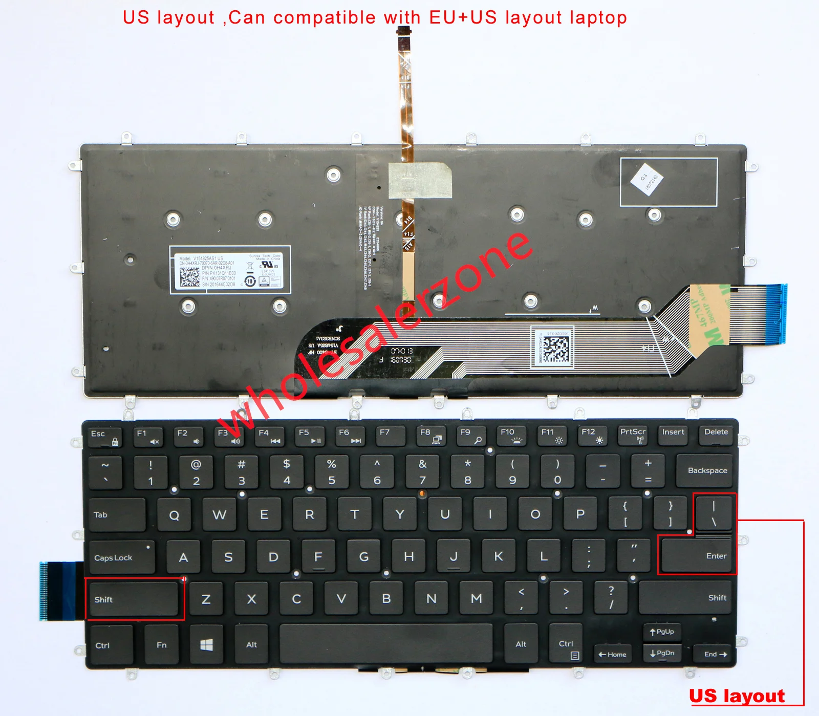 Фото Клавиатура для Dell Inspiron серии 13-5000 13-5368 5369 5370 5378 5379 P69G, серии 13-7000 13-7368 7370 7373 7375 7378 7380 P83G №1