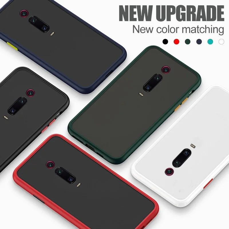 

HSYK Shockproof Matte Phone For Xiaomi 9 9A 9C Note 7 8 9 Pro Silicone Transparent Bumper