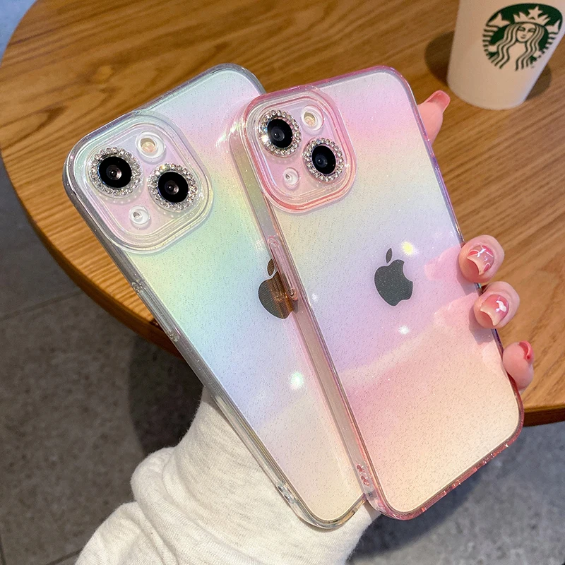 

For iPhone 13 Colorful Starry Sky Transparent Phone Case For iPhone 12 Pro Max case For iPhone 11 Pro Max Protection Back Cover
