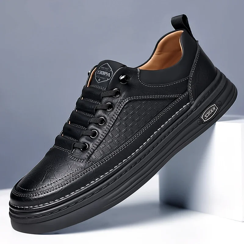 Роскошные брендовые мужские кроссовки из натуральной кожи повседневные на