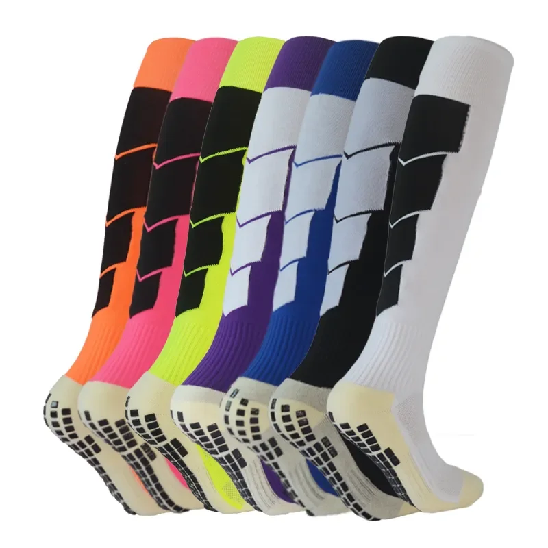 

1 пара, мужские Нескользящие футбольные носки до колена