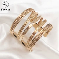 fkewyy luxury bracelet for women design geometry jewelry fashion cuff bracelet multilayer jewelry punk charm weave luxury bangle