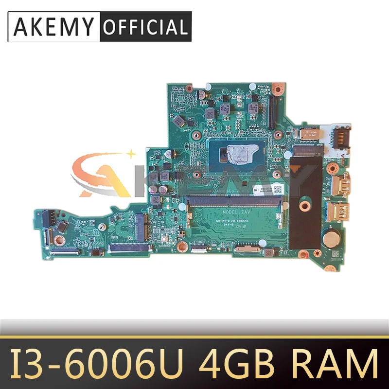 

AKEMY For Acer Aspire A315 A315-51 Laptop Motherboard NBGNP1100A With SR2UW I3-6006U CPU 4GB RAM DA0ZAVMB8G0