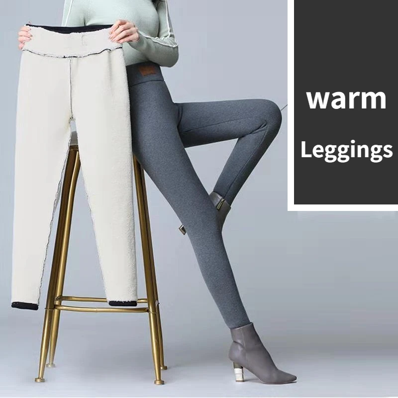 

Winter Leggings For Women Warm Leggins Solid Color Thermal Pants High Waist Push Up Sport Yoga Leggings Stretchy dropshipping