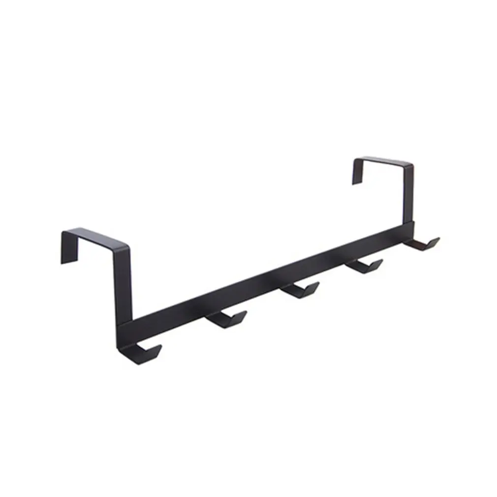 

Hat Clothes Hook Hanger No-Punching With 5 Hooks Over-The-Door Hook Rack