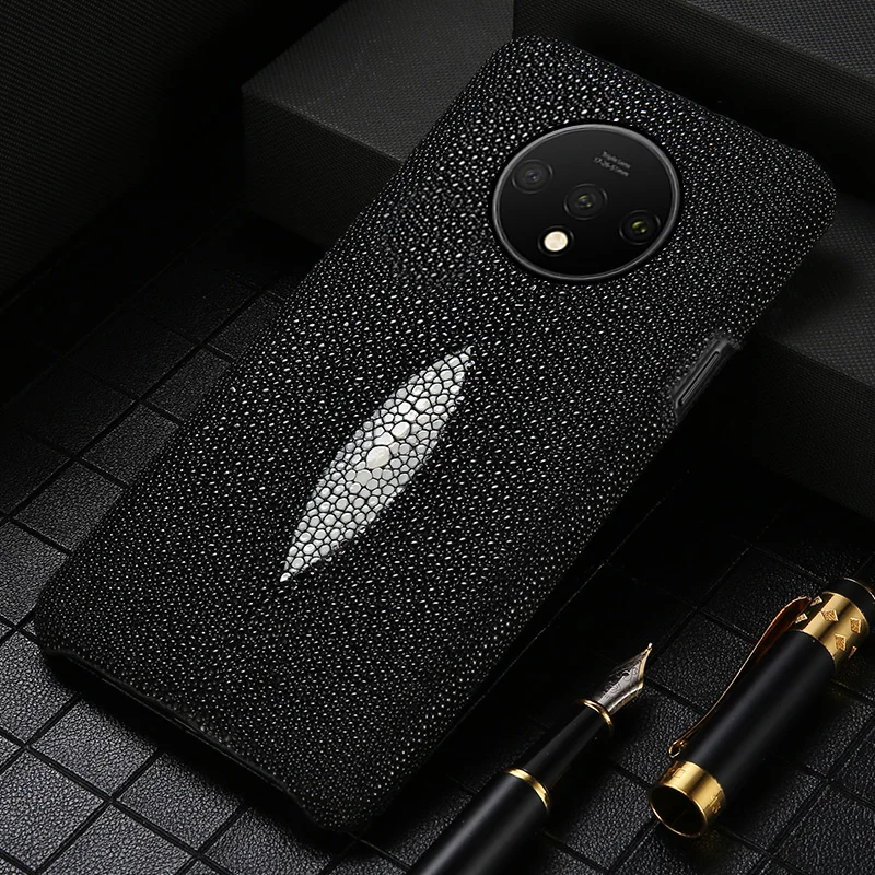 

Genuine Pearl Gourami Leather phone case for Oneplus 7T 7 Pro 6 6T Nord 8 pro 9 Pro 9R Cover For One Plus 7T Pro 5 5T Luxury