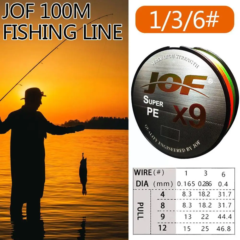 

Рыболовная леска JOF F6Z6, 100 м, плетеная леска для морской рыбалки, 100 м