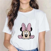 baby minnie mouse print tshirt women o neck kawaii short sleeve tops disney brand female clothes dropship tee oversized shirt