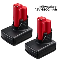 12v 6 8ah replacement battery for milwaukee m12 lithium ion 48 11 2410 xc 48 11 2420 48 11 2411 48 11 2401 48 11 2402 12 volt