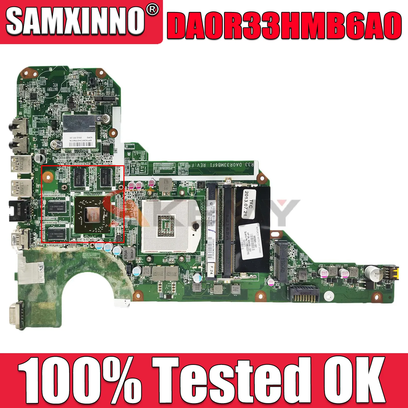 

for HP G4-2000 G6 G6-2000 laptop Motherboard I3-3110M+HD7600M 710874-501 710874-001 DA0R33HMB6A0