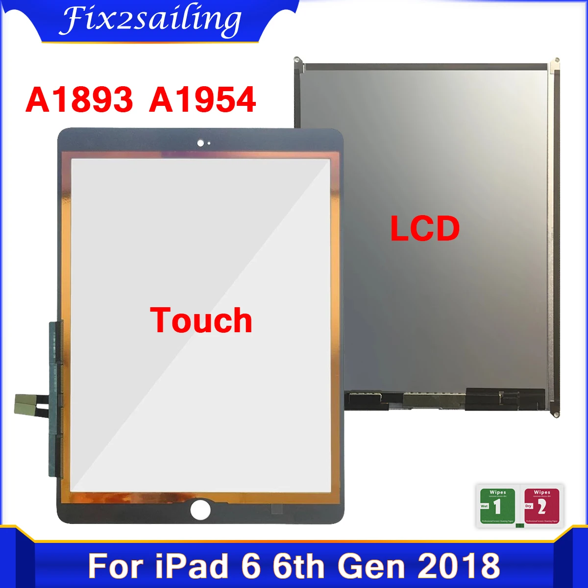 Сенсорная панель для iPad 2018 A1893 A1954 сменный сенсорный экран с дигитайзером 6 6-го - Цена: 4705.48